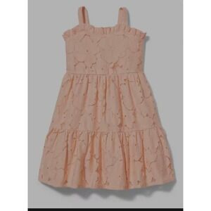 Janie and Jack Baby Girls Peach Floral Lace Tiered Dress 6-12 Months NWT
